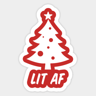 Lit AF Christmas Tree Sticker